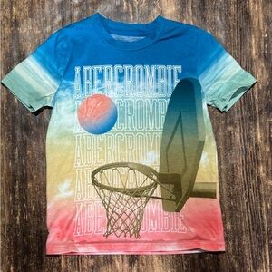 Abercrombie Kids 5/6 Basketball Multi Colored Tee Shirt